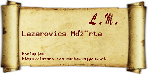 Lazarovics Márta névjegykártya