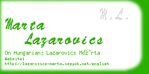 marta lazarovics business card